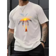 メンズファッショントレンドコットンラウンドネックカジュアルレタープリントTシャツ